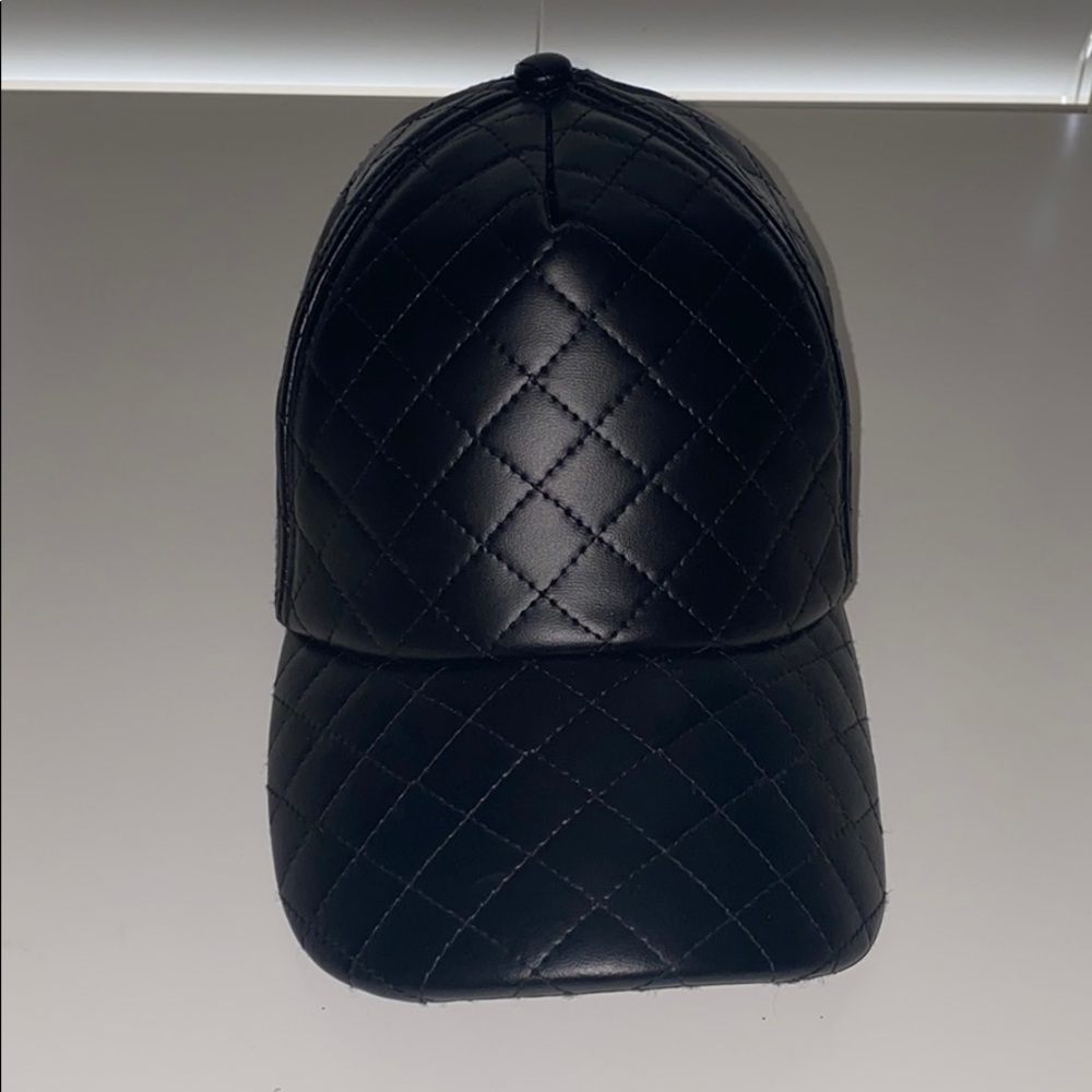 Crosstitch Black Pleather Hat